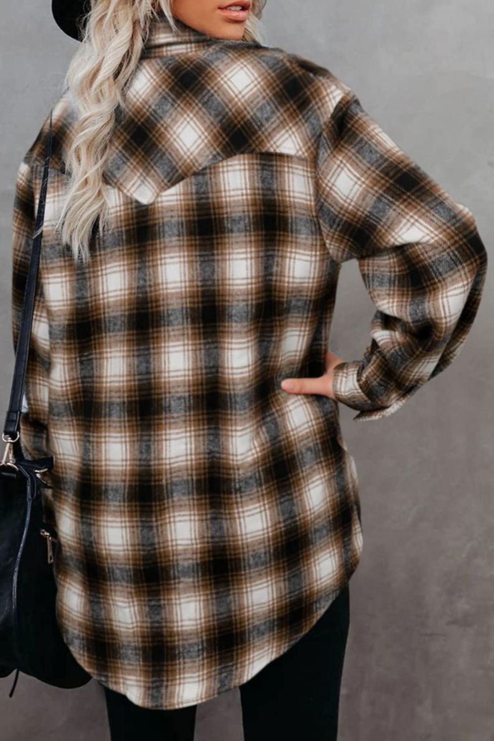 Aura Stylo - Full Size Plaid Collared Neck Long Sleeve Shirt