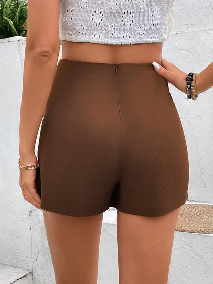 Aura Stylo - Perfee Pocketed High Waist Shorts