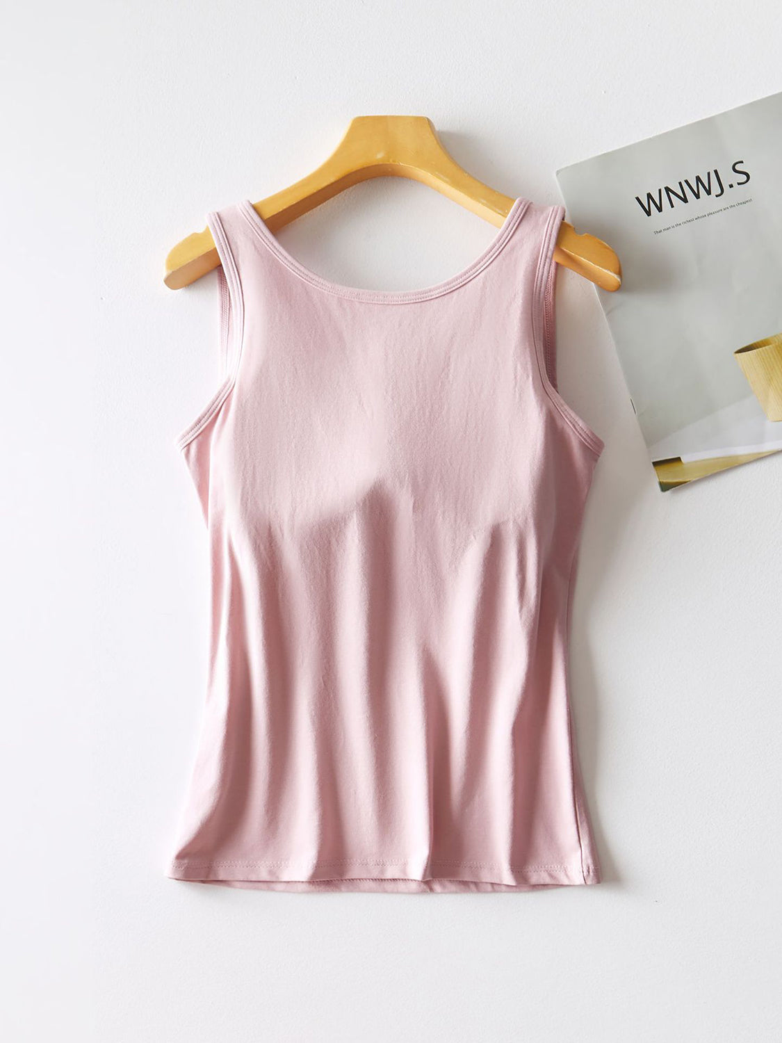 Trendy Round Neck Tank with Bra