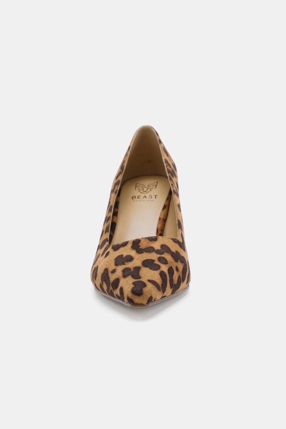 Aura Stylo - Beast Fashion Faux Suede Leopard Point Toe Pumps