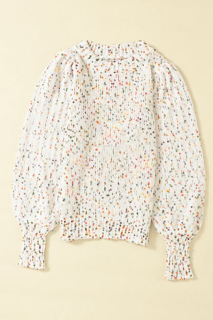 Aura Stylo - Confetti Round Neck Long Sleeve Sweater