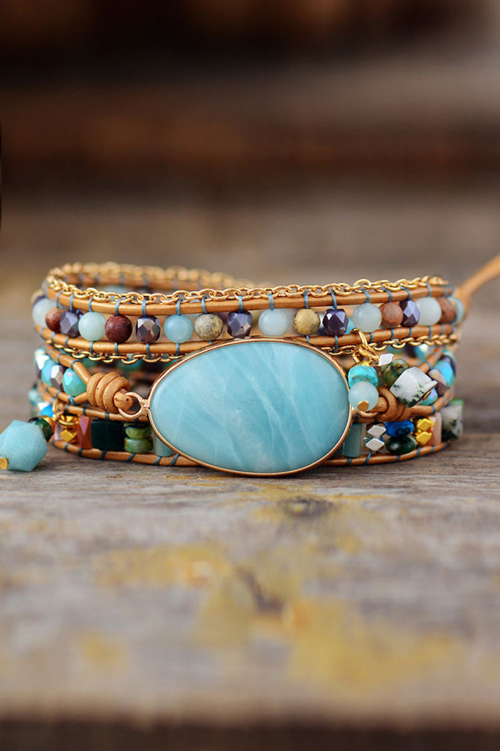 Aura Stylo - Handmade Natural Stone Beaded Triple Layer Bracelet