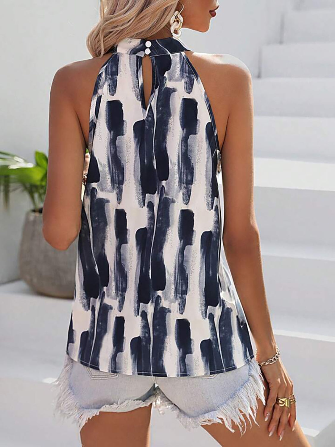 Timeless Printed Mock Neck Tank