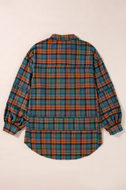 Aura Stylo - Plaid Collared Neck Long Sleeve Shirt