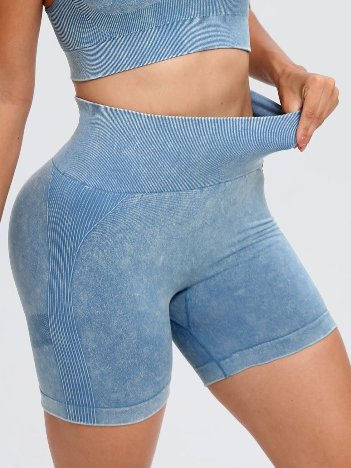 Aura Stylo - Washed High Waist Active Shorts