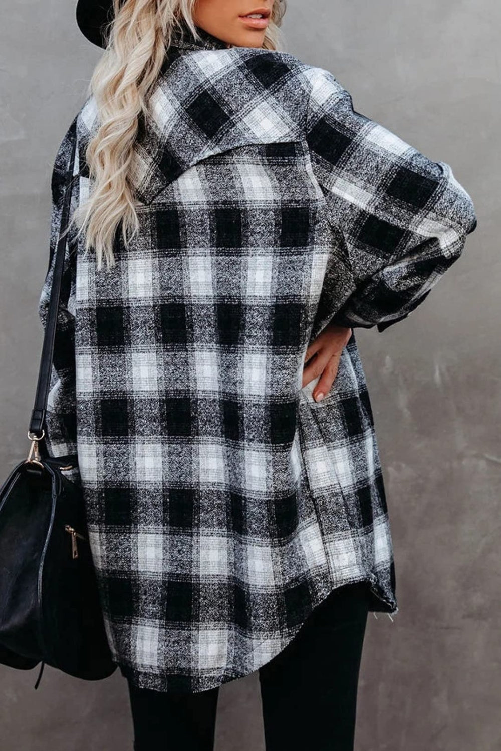 Aura Stylo - Full Size Plaid Collared Neck Long Sleeve Shirt