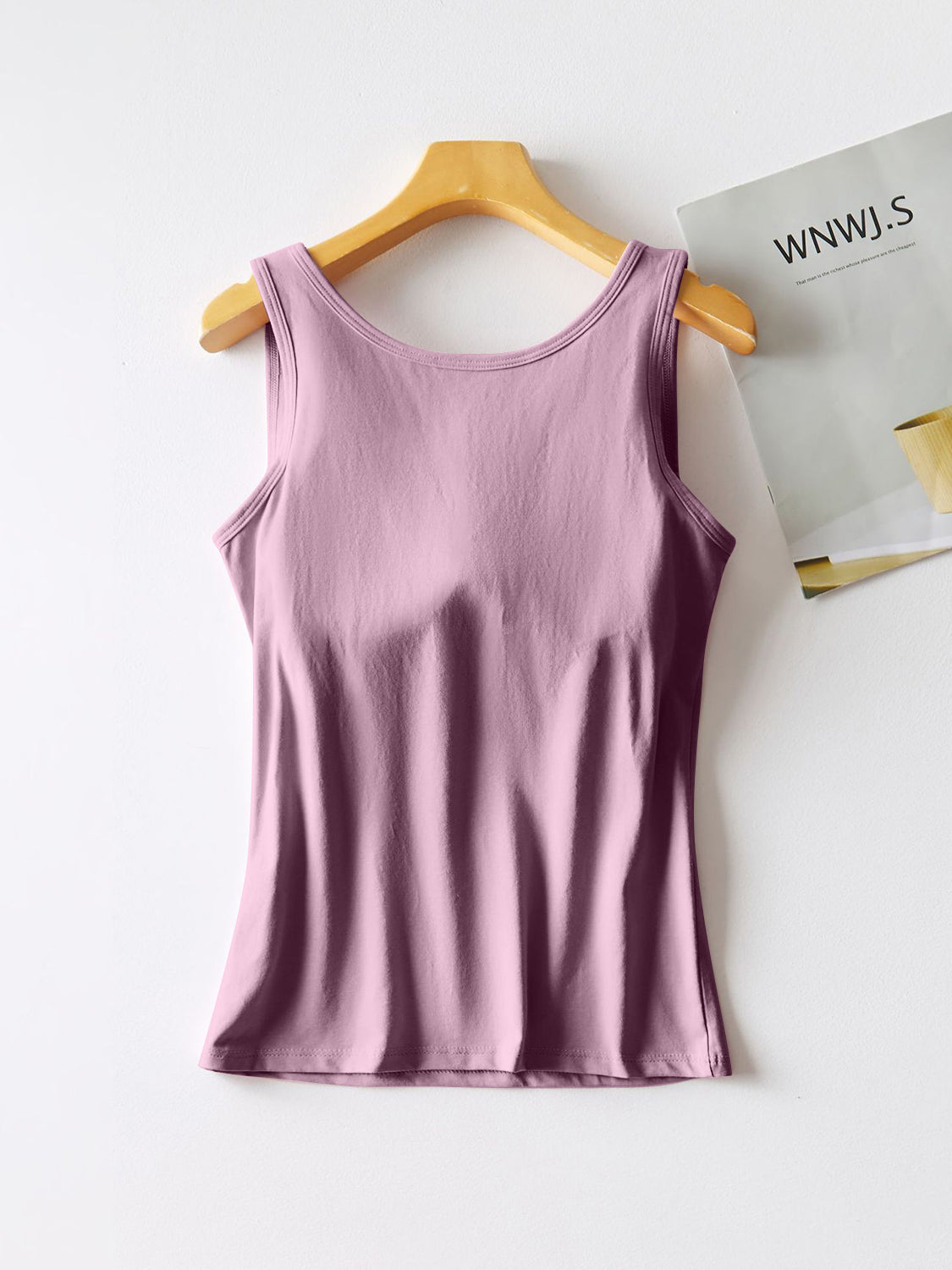 Trendy Round Neck Tank with Bra