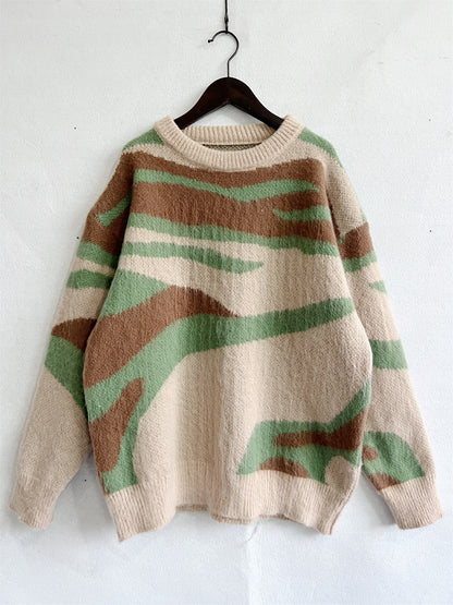 Aura Stylo - Color Block Round Neck Sweater