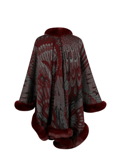 Aura Stylo - Printed Open Front Poncho