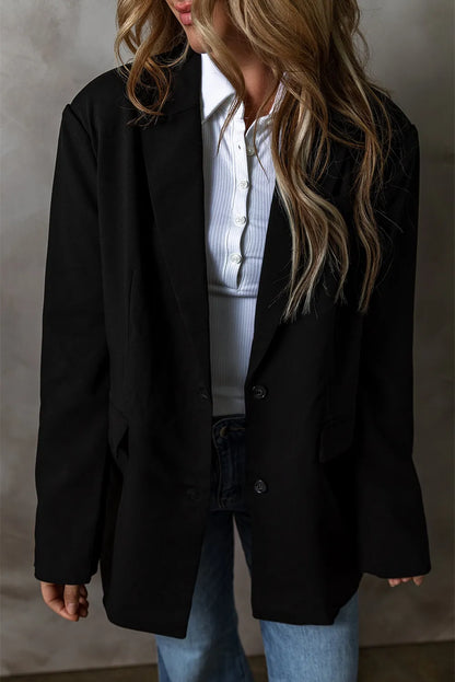 Aura Stylo - Button Up Long Sleeve Blazer