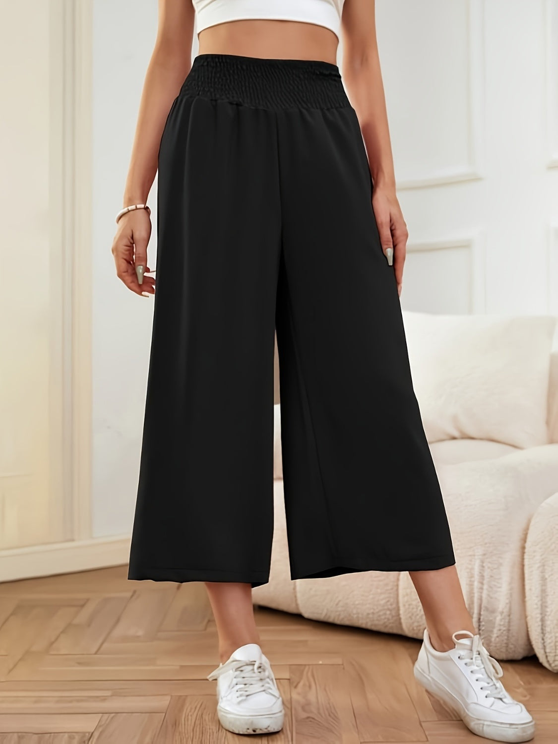 Aura Stylo - Elastic Waist Wide Leg Pants