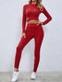 Aura Stylo - Crisscross Knit Top and Leggings Set