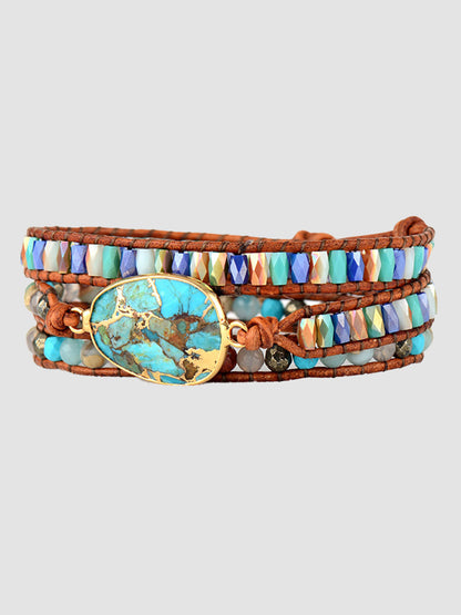 Aura Stylo - Triple-Layer Natural Stone Bracelet