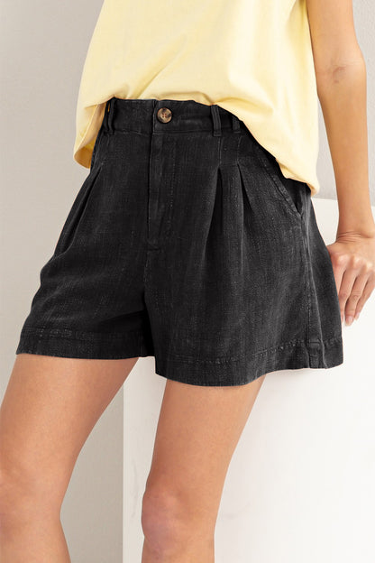 Aura Stylo - HYFVE High Waist Pleated Linen Shorts