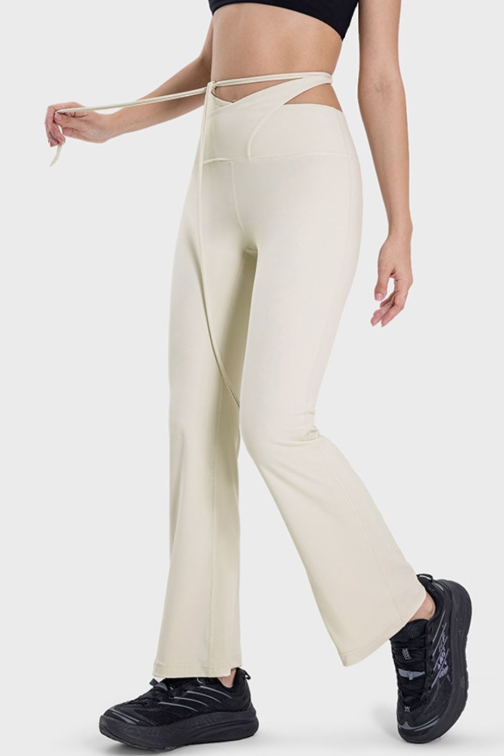 Aura Stylo - Millennia Tied Mid-Rise Waist Active Pants