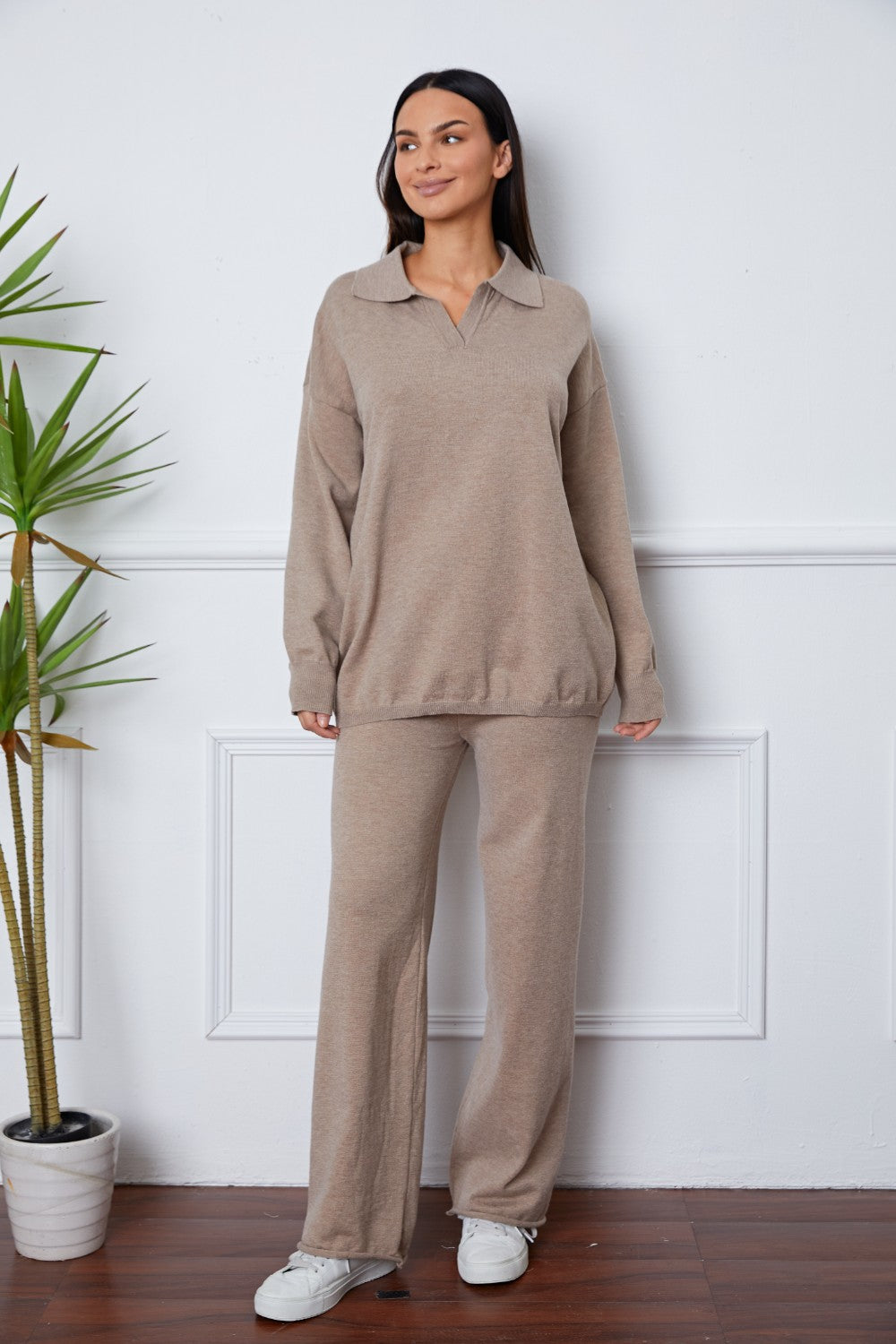 Aura Stylo - Dropped Shoulder Sweater and Long Pants Set