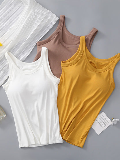 Round Neck Tank with stylish Bra