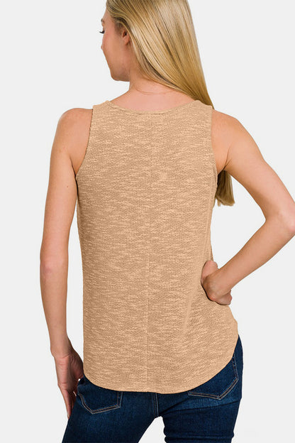 Zenana Curve Flow V-Neck Hem Tank