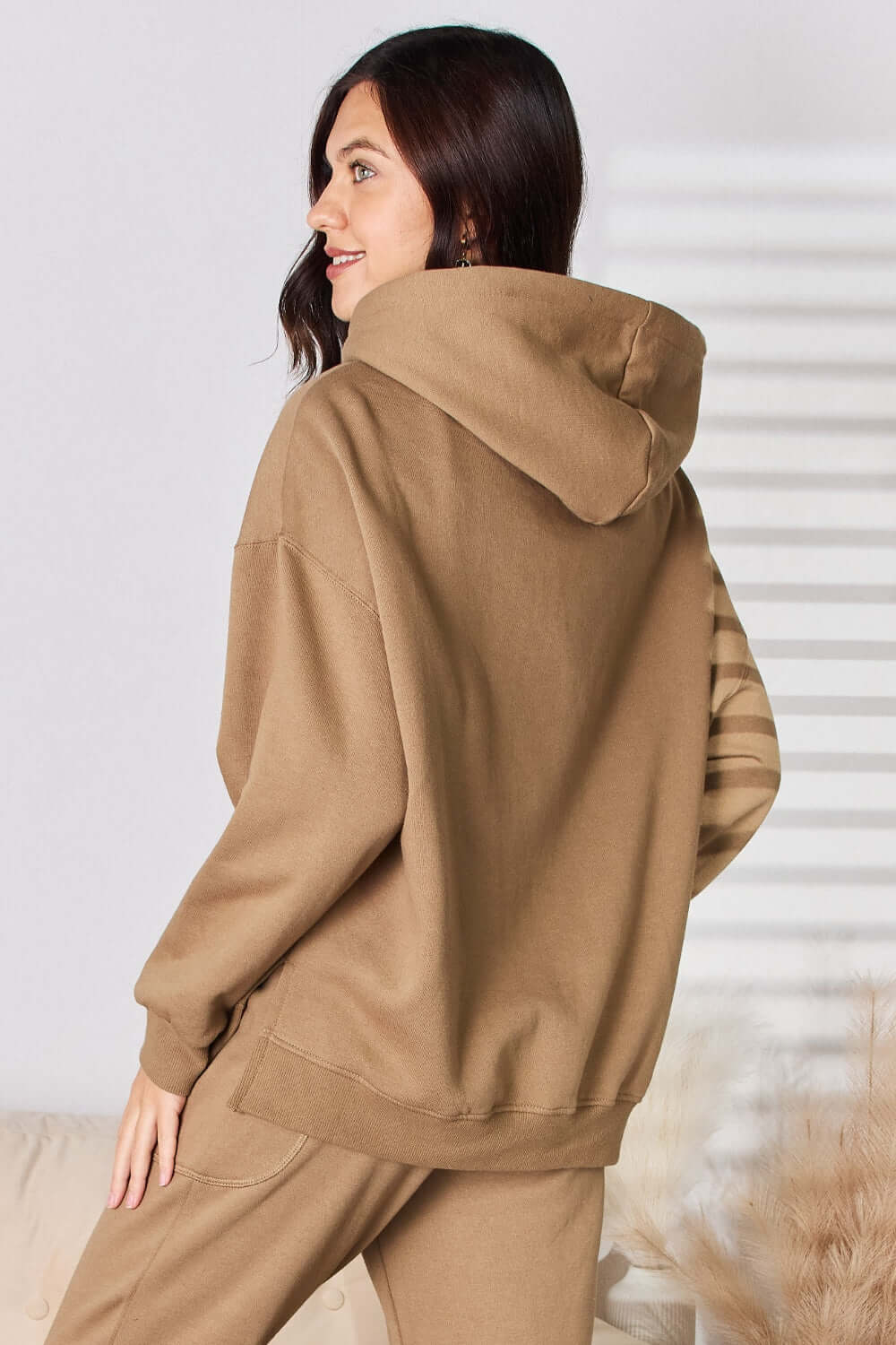 Aura Stylo - RISEN Drawstring Drop Shoulder Long Sleeve Hoodie