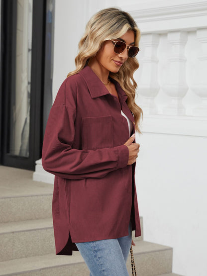 Aura Stylo - Button Up Long Sleeve Shirt with Breast Pockets