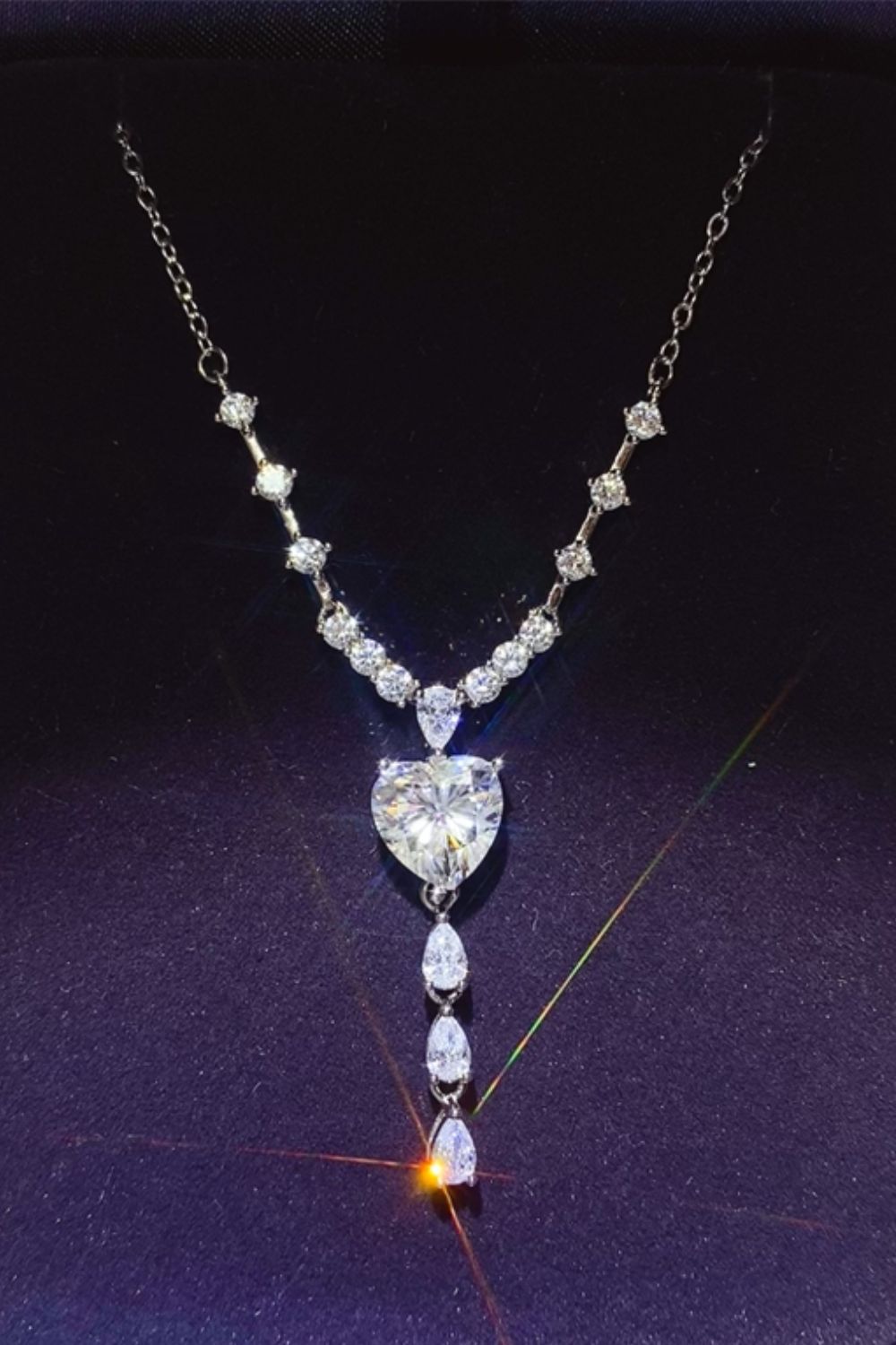 Aura Stylo - 3 Carat Moissanite 925 Sterling Silver Drop Necklace