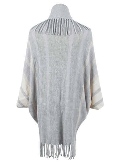 Aura Stylo - Fringe Detail Open Front Poncho