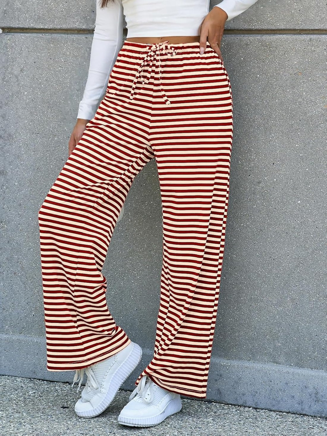 Aura Stylo - Lovelet Striped Wide Leg Pants