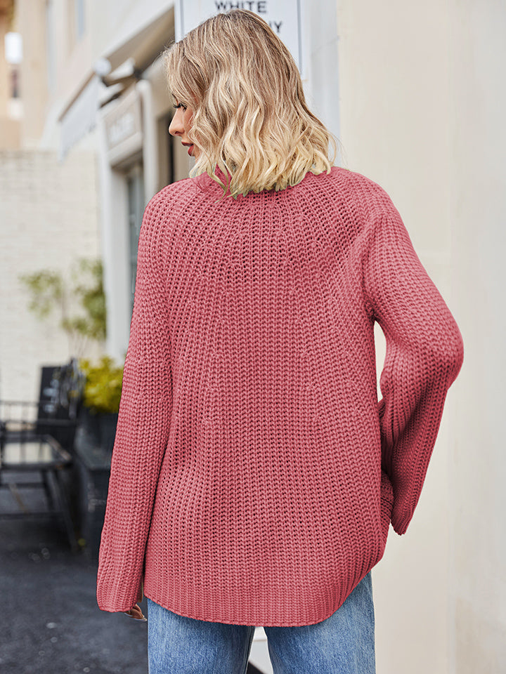 Aura Stylo - Raglan Sleeve Waffle Knit Sweater