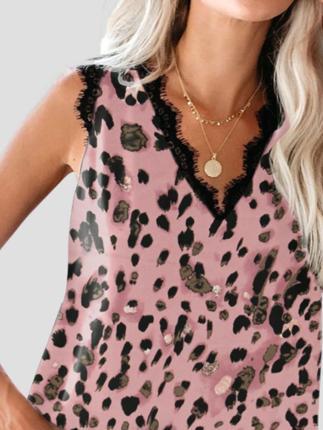 Trendy Lace Detail V-Neck Tank