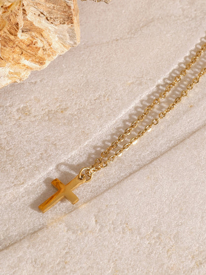 Aura Stylo - 18K Gold-Plated Three-Layered Cross Necklace