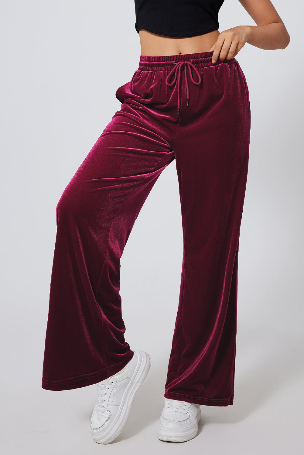 Aura Stylo - Drawstring Wide Leg Active Pants