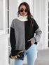 Aura Stylo - Contrast Turtleneck Long Sleeve Sweater