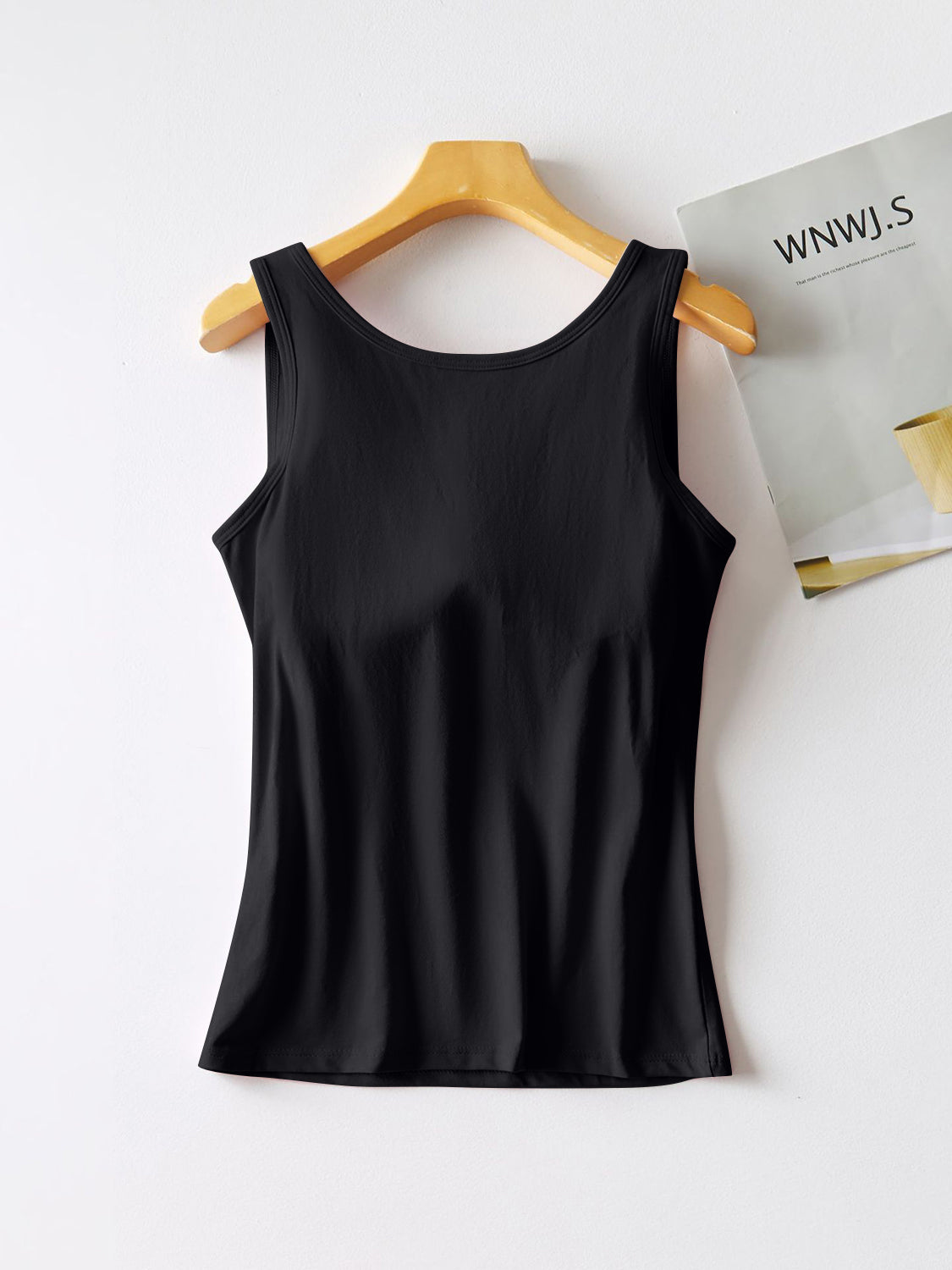 Trendy Round Neck Tank with Bra