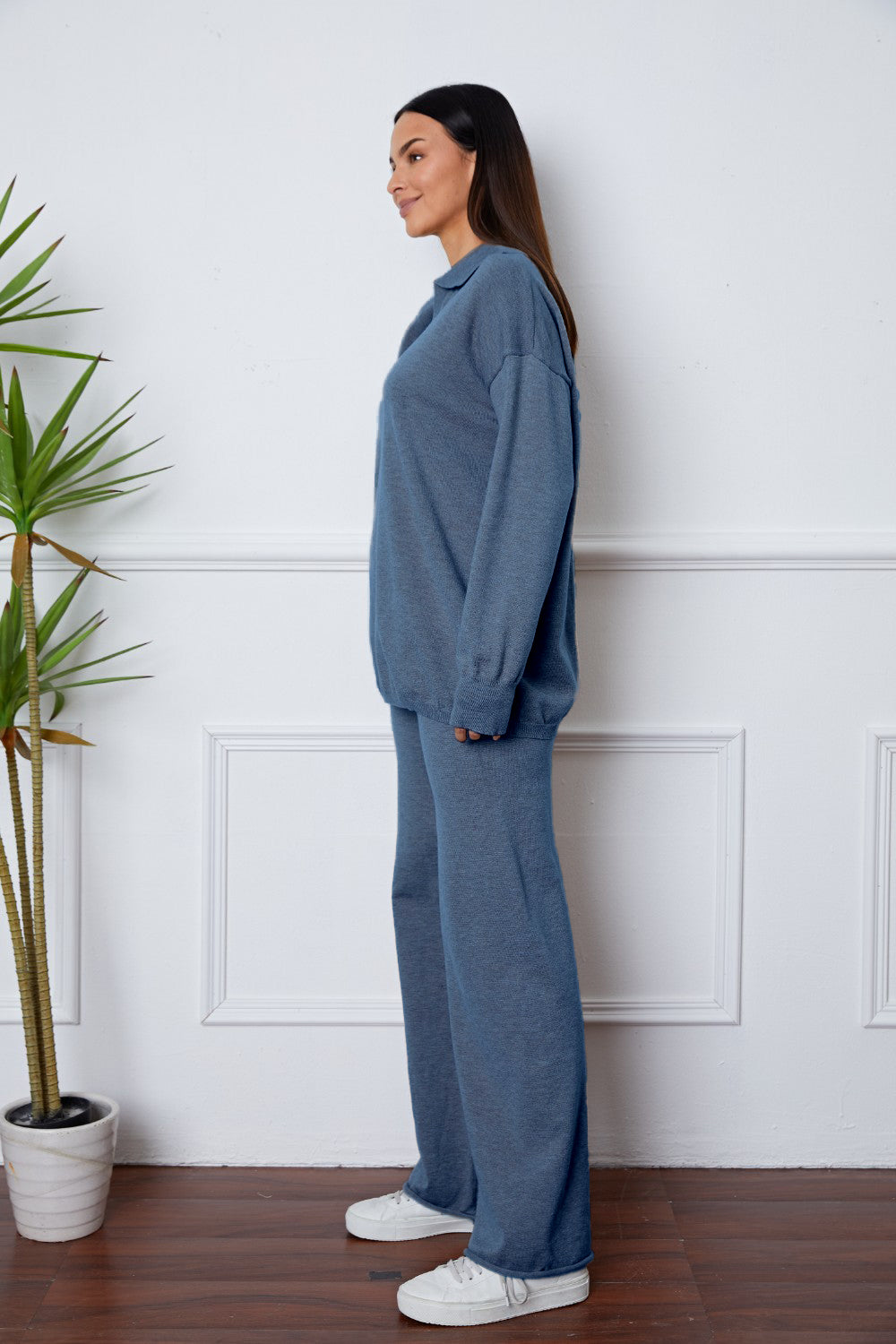 Aura Stylo - Dropped Shoulder Sweater and Long Pants Set