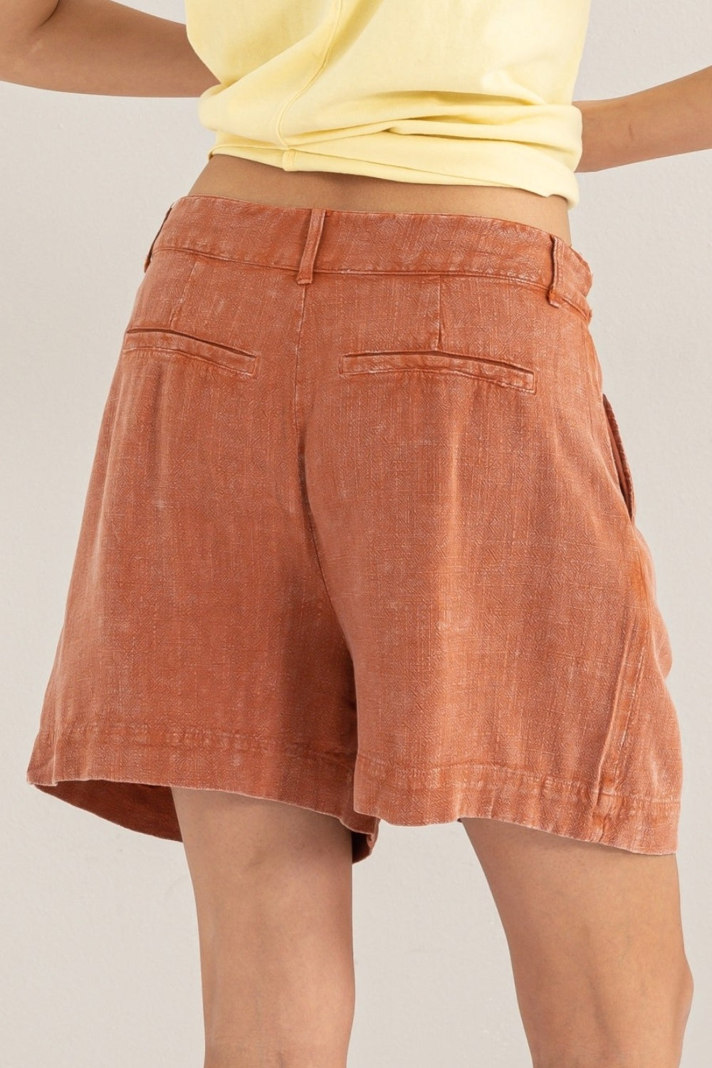 Aura Stylo - HYFVE High Waist Pleated Linen Shorts