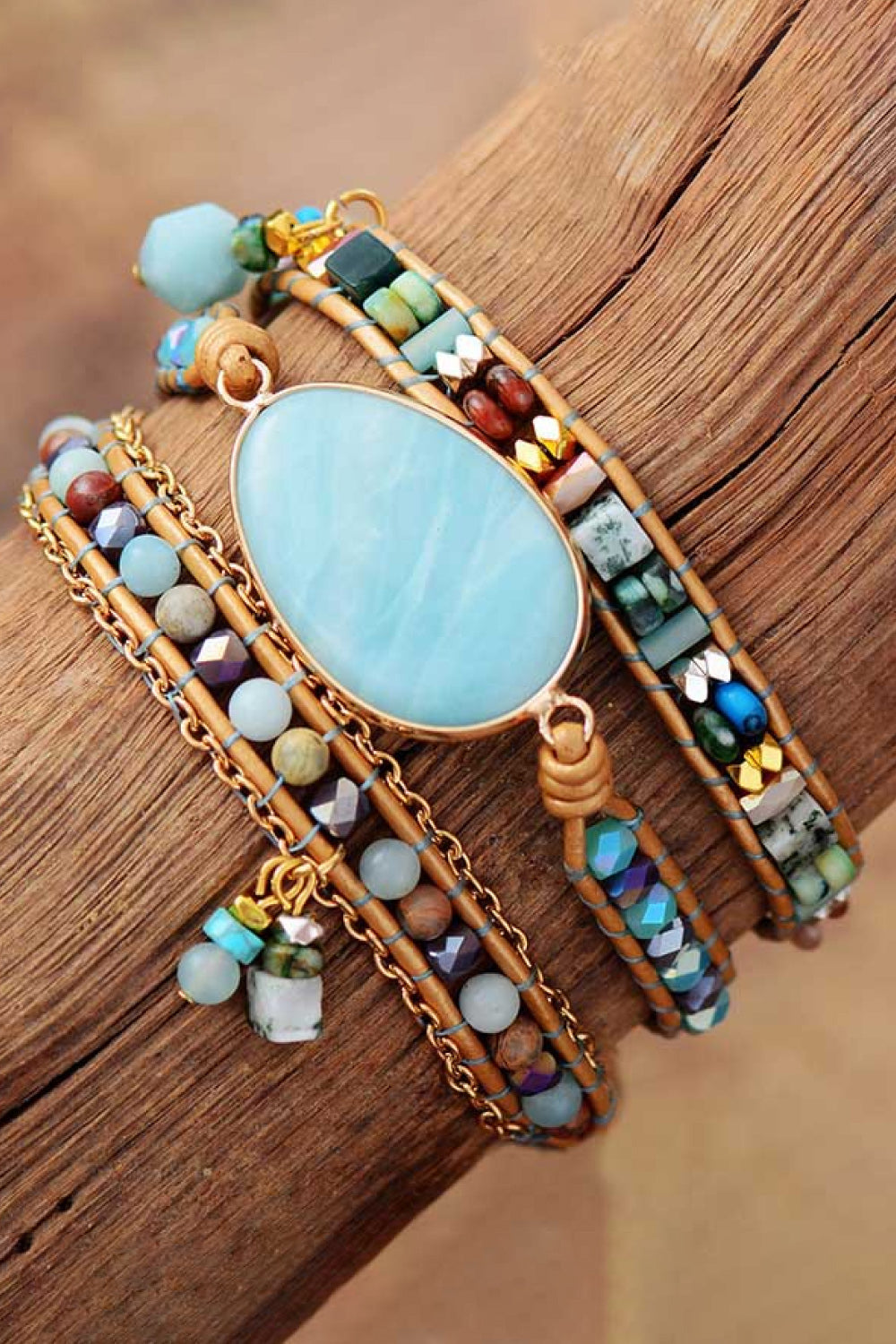 Aura Stylo - Handmade Natural Stone Beaded Triple Layer Bracelet