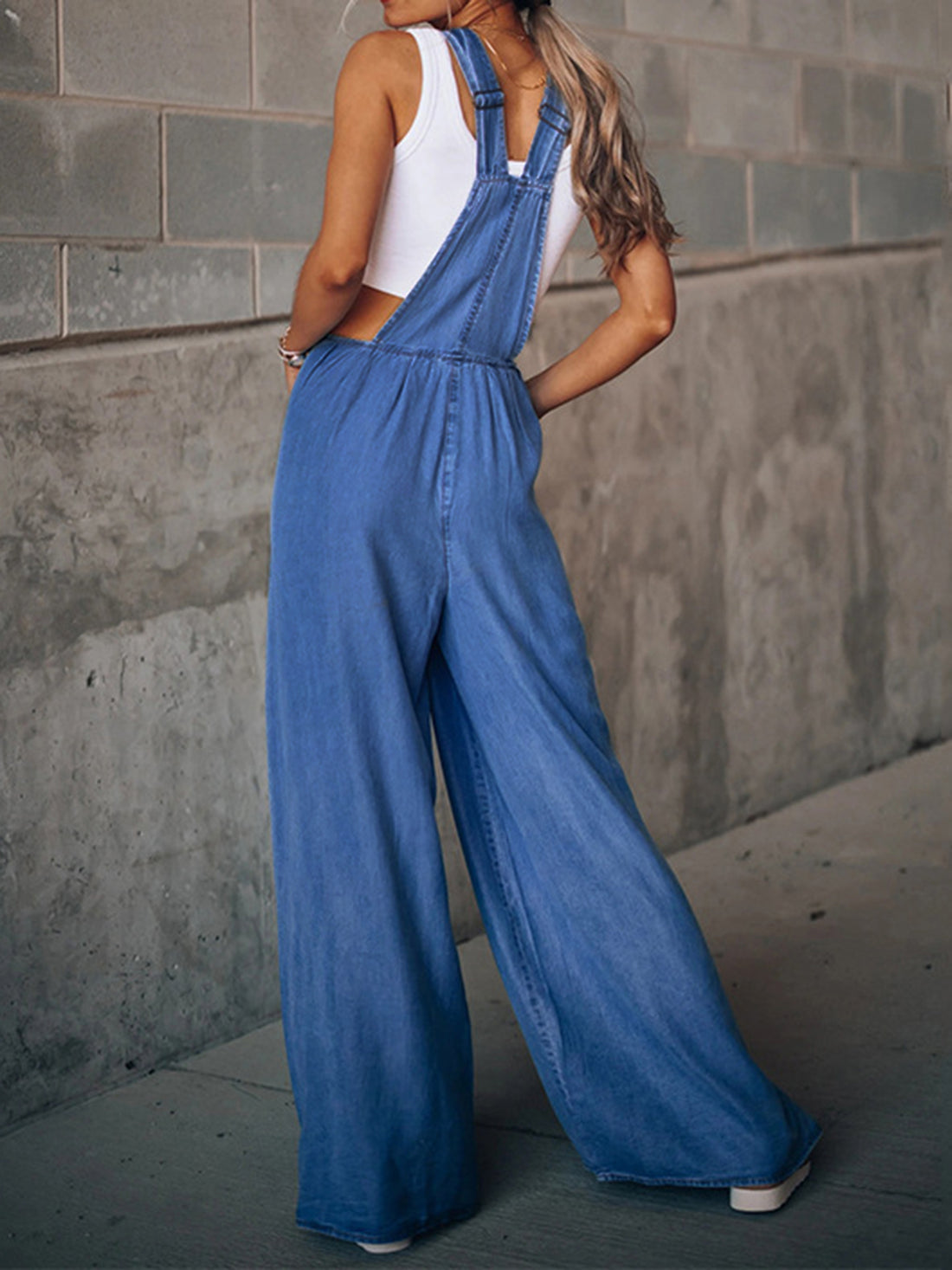 Trendy Wide Leg Denim Overalls