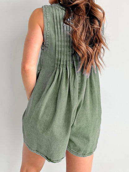 Stylish Tied Romper with Pockets