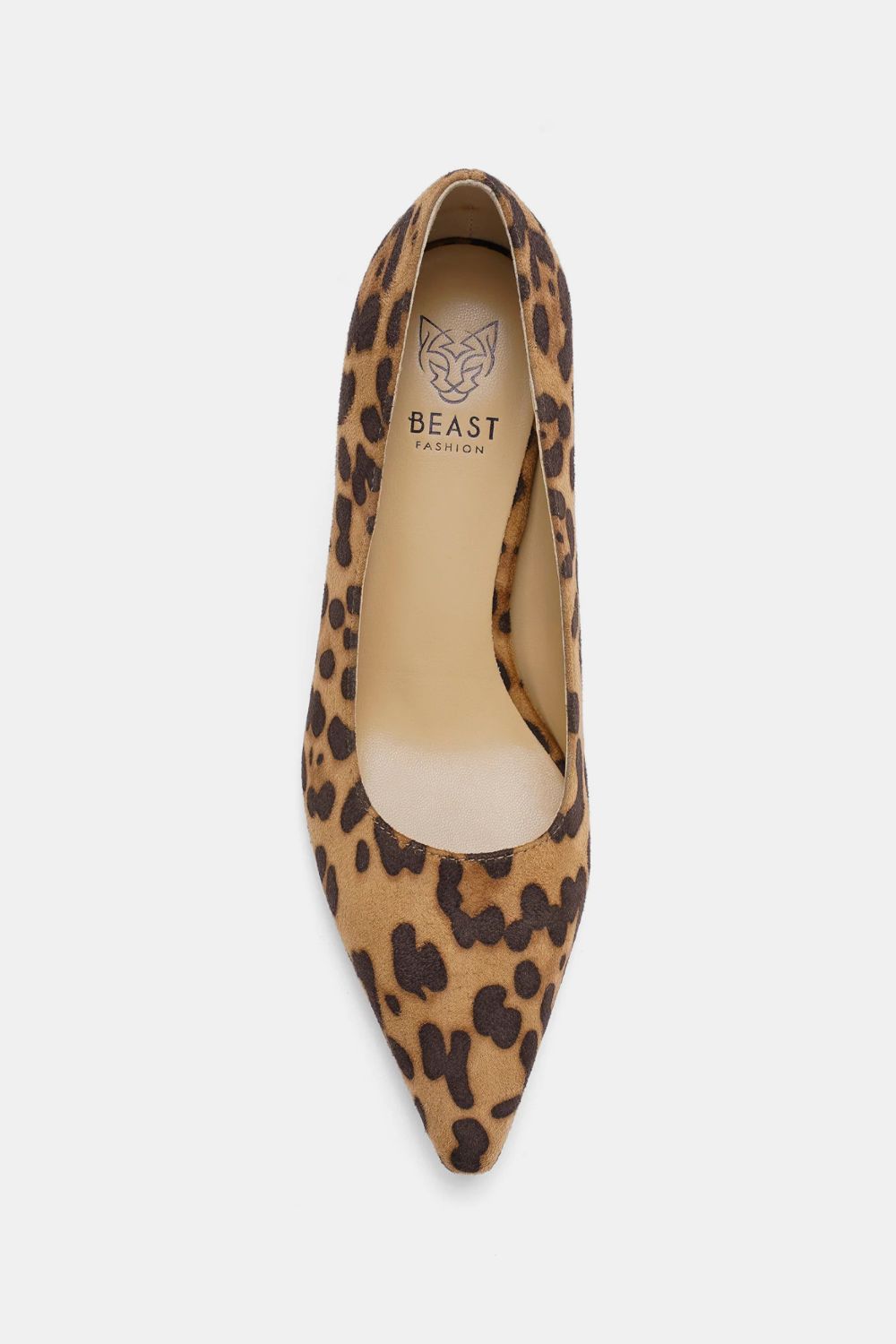 Aura Stylo - Beast Fashion Faux Suede Leopard Point Toe Pumps