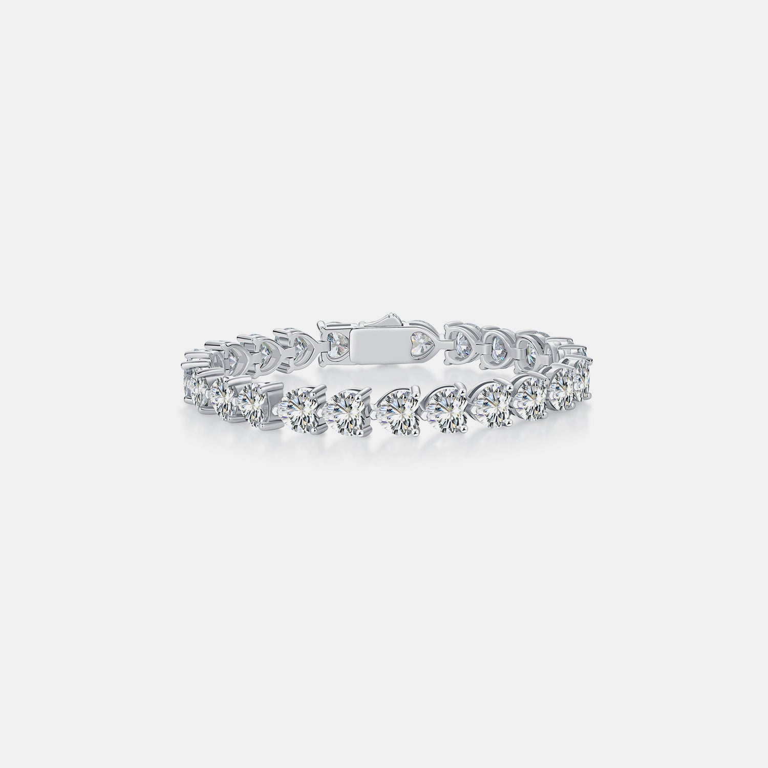 Aura Stylo - 24 Carat Moissanite 925 Sterling Silver Heart Bracelet