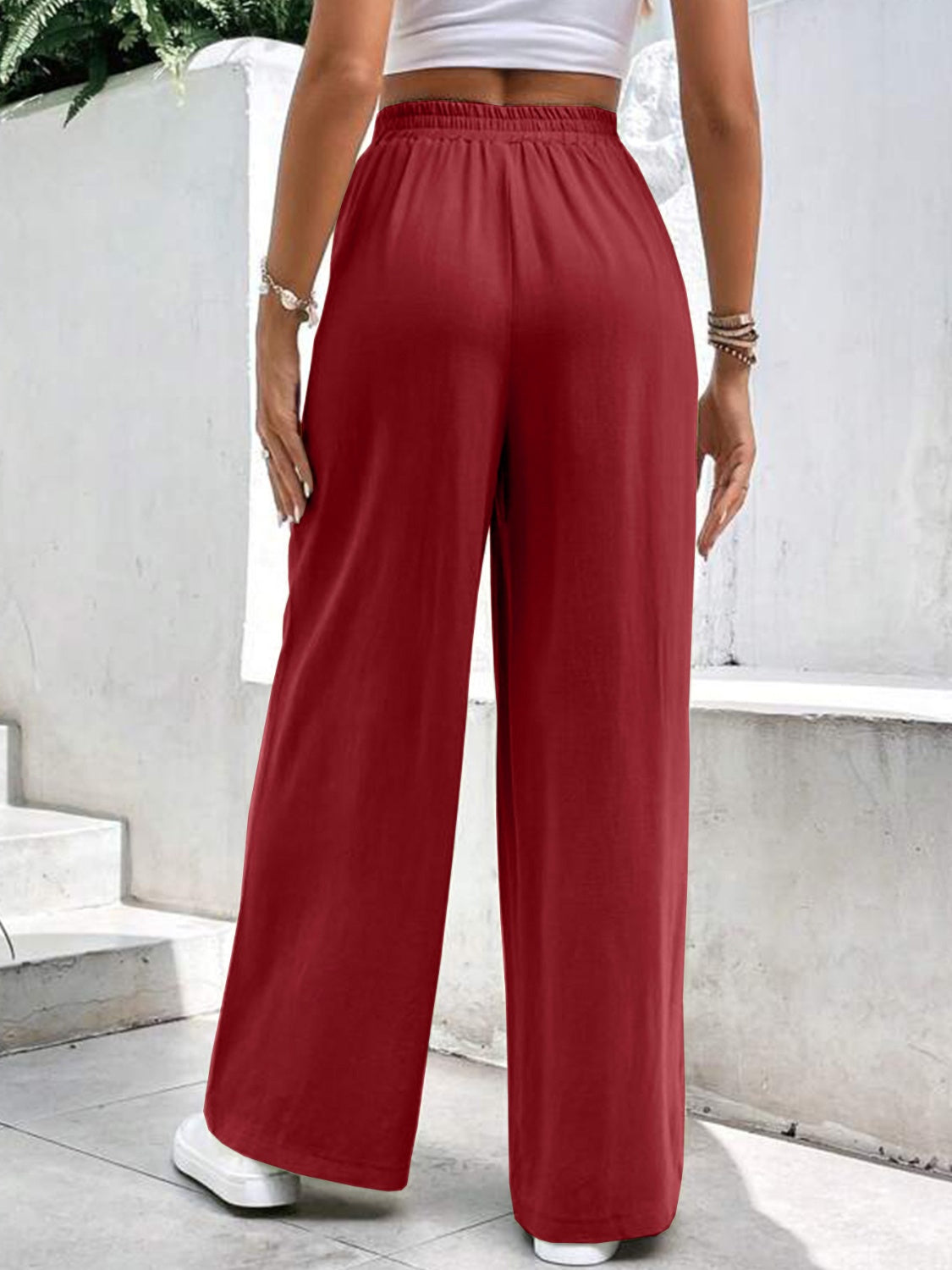 Aura Stylo - High Waist Wide Leg Pants with Pockets