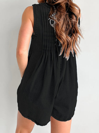 Stylish Tied Romper with Pockets