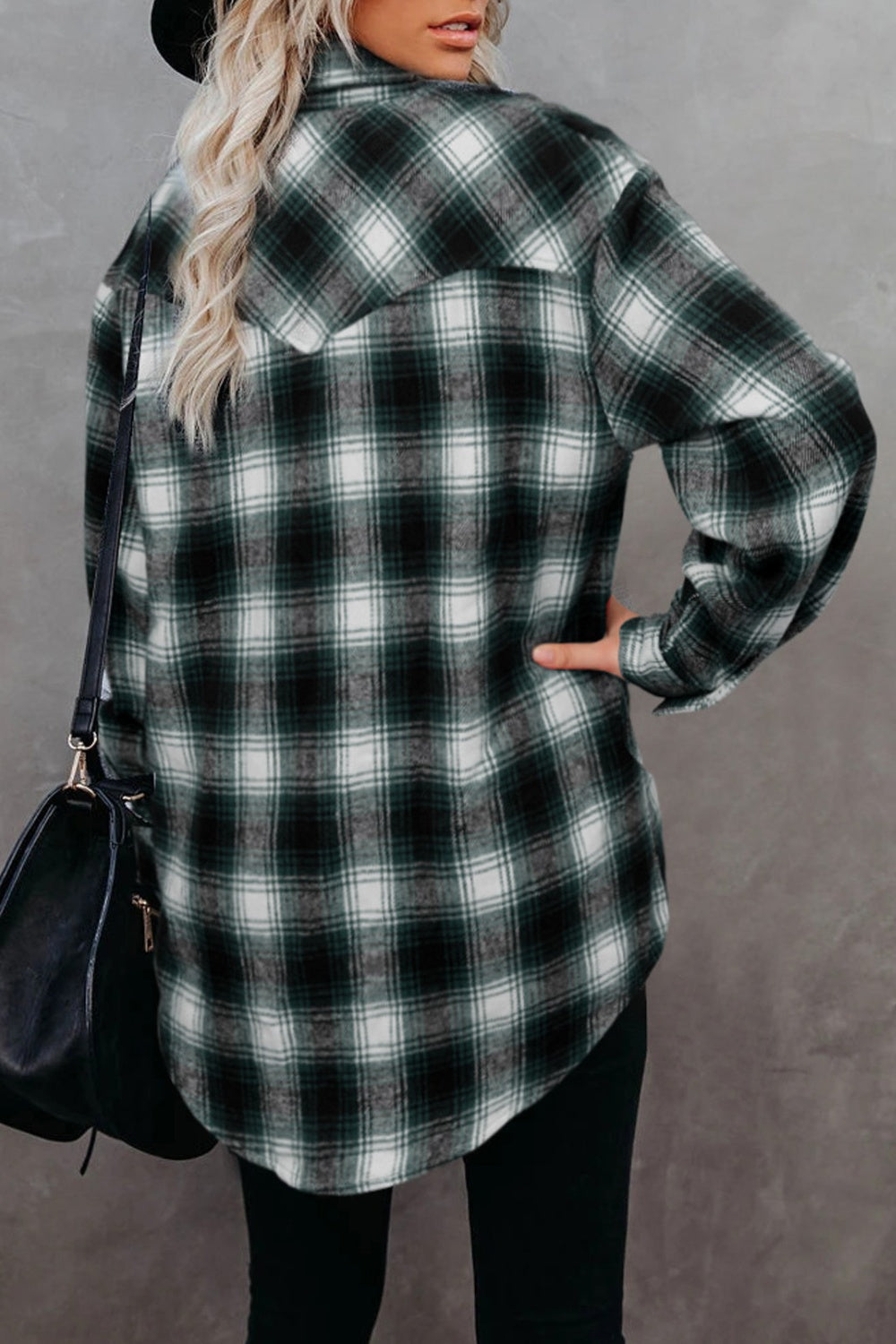 Aura Stylo - Full Size Plaid Collared Neck Long Sleeve Shirt