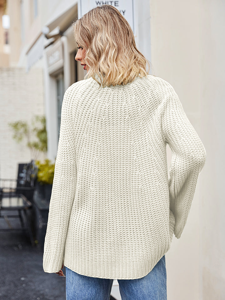 Aura Stylo - Raglan Sleeve Waffle Knit Sweater