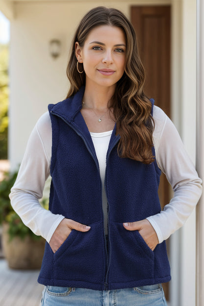 Aura Stylo - Zip Up Vest Coat with Pockets