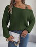 Aura Stylo - Asymmetrical Neck Long Sleeve Sweater