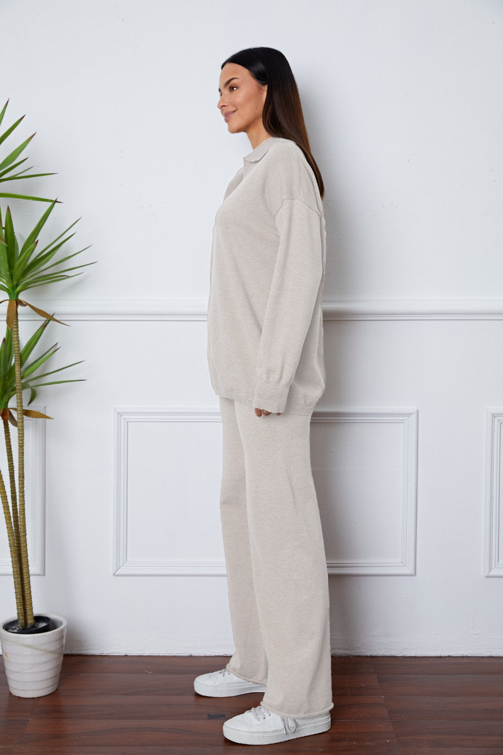 Aura Stylo - Dropped Shoulder Sweater and Long Pants Set