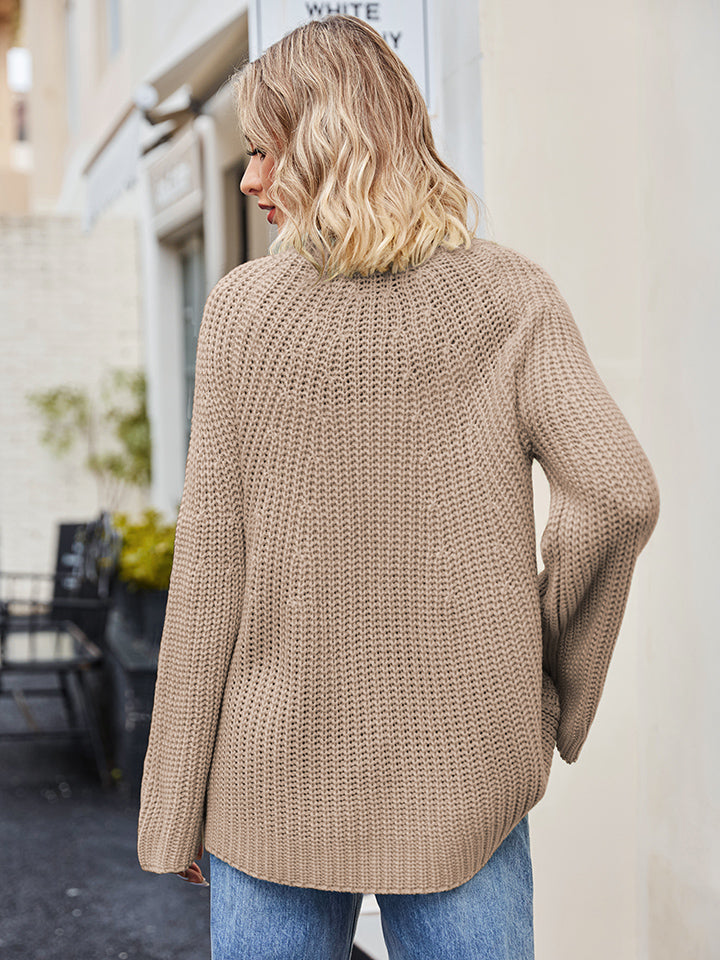 Aura Stylo - Raglan Sleeve Waffle Knit Sweater