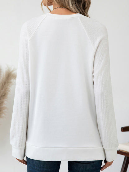 Round Neck Raglan Sleeve Top