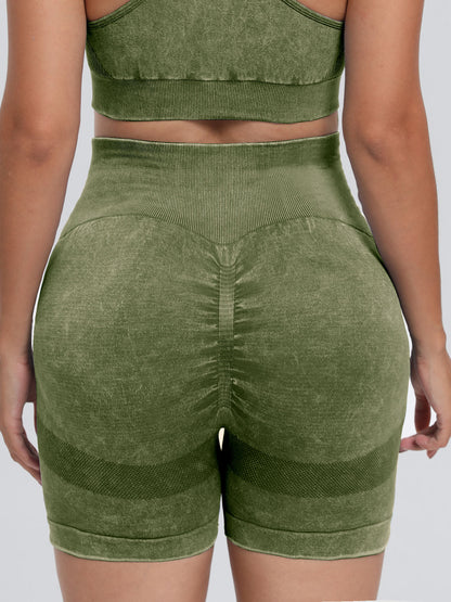 Aura Stylo - Washed High Waist Active Shorts